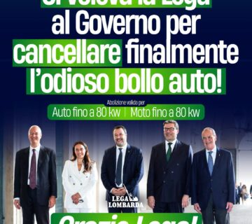 Abolizione bollo auto 2027 per auto fino a 80 kW e moto
